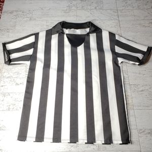 Black & White Striped Referee Style Shirt